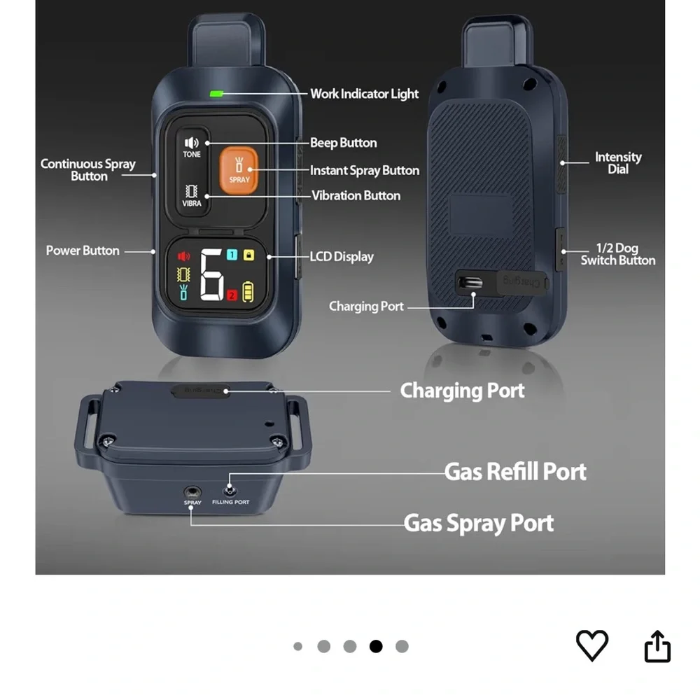 Remote spray trainer with citronella spray.